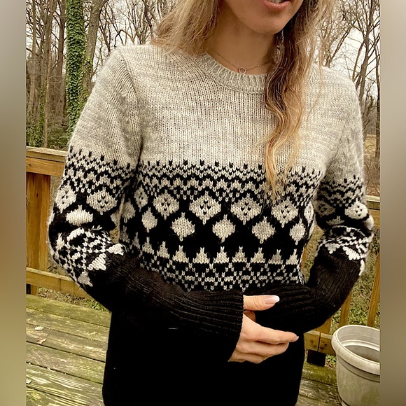 Ralph Lauren intarsia fishermen sweater chunky knit Italian yarn tribal - Picture 2 of 6